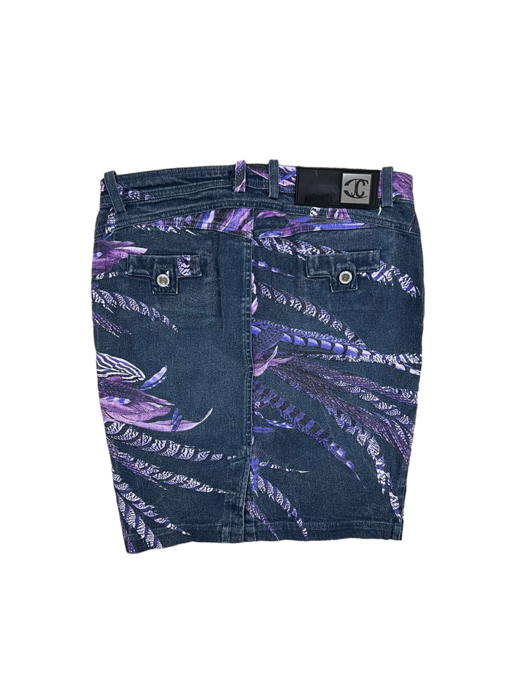 Just Cavalli y2k Purple Feather denim skirt small(36)