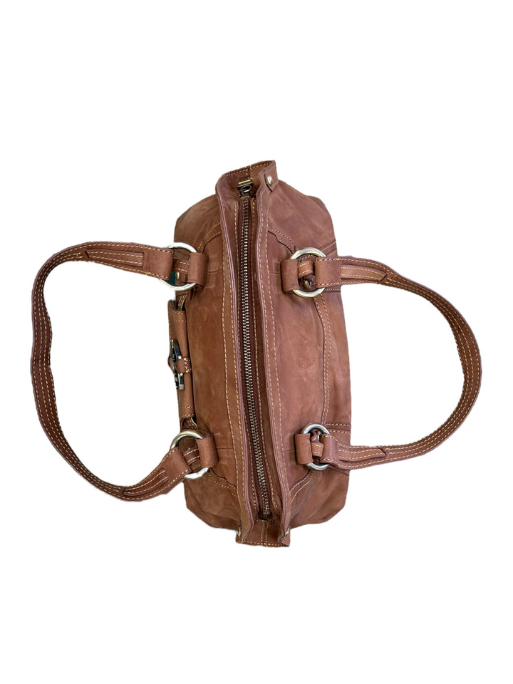 Just Cavalli vintage brown leather shoulder bag