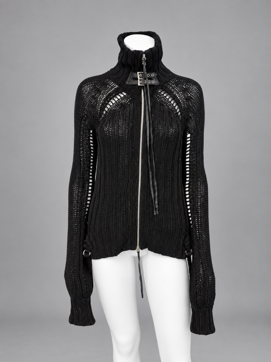 Patrizia Pepe open knit zip cardigan