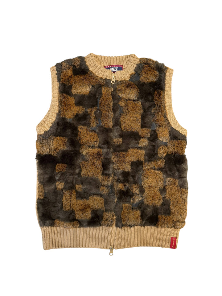 2000s Rifle Heritage faux-fur knit zip vest