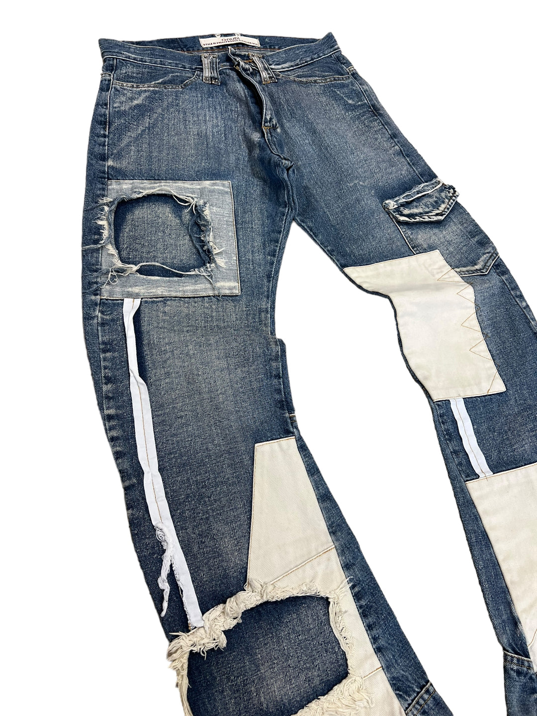Vintage y2k patchwork jeans men’s small