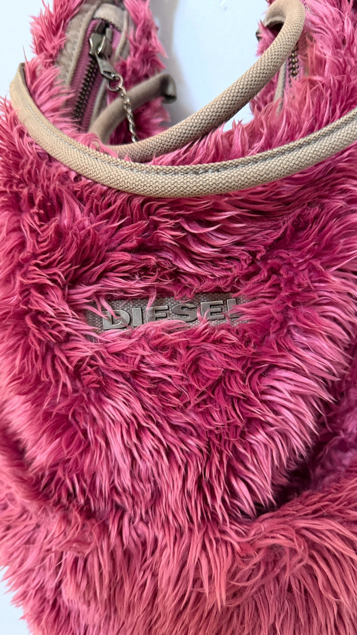 Diesel Shaggy Faux Fur Shoulder Bag