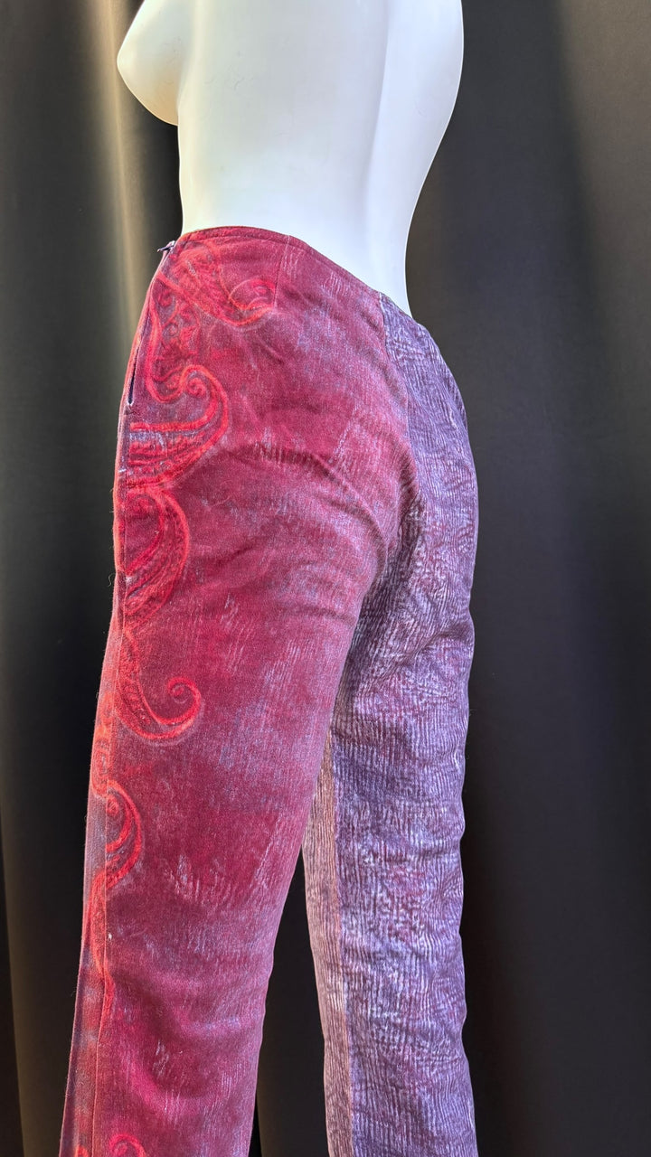 Vintage printed cotton trousers women’s medium