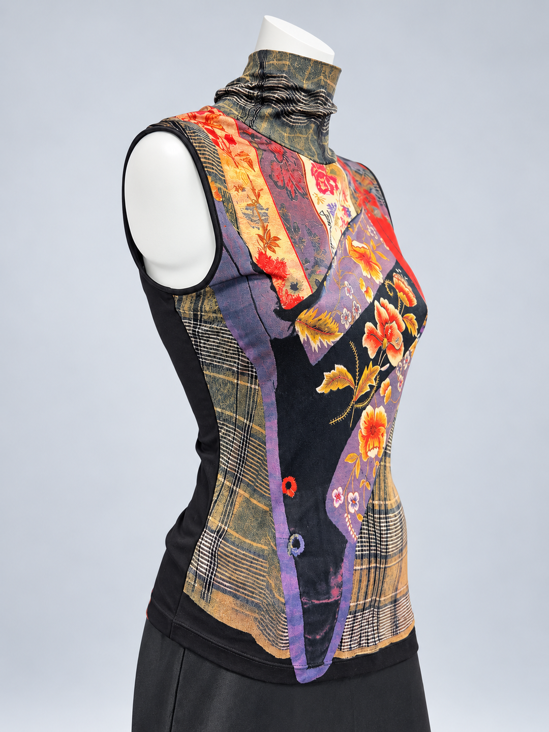 Just Cavalli patchwork floral sleeveless top