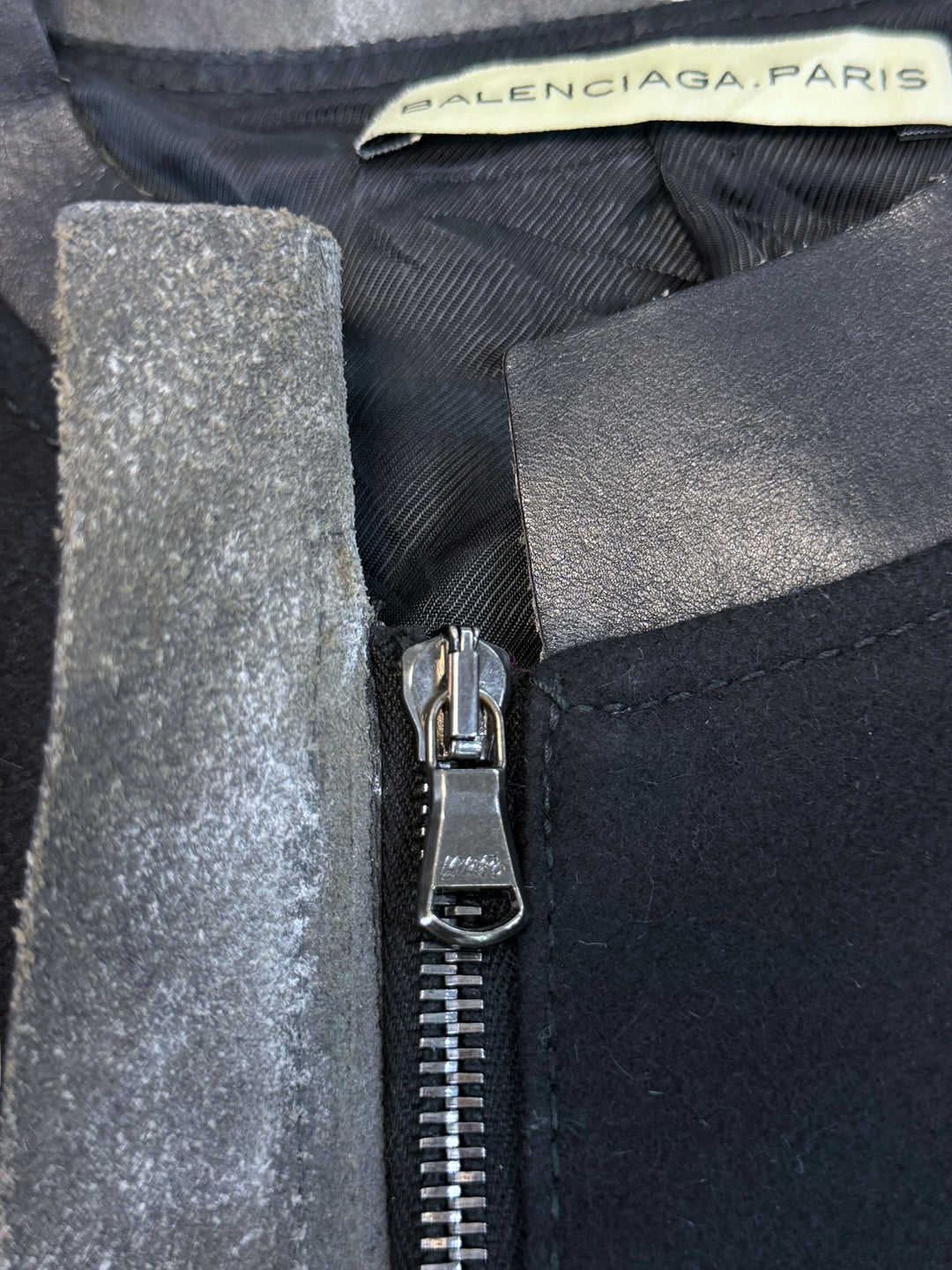 Balenciaga Paris leather-trim cropped jacket