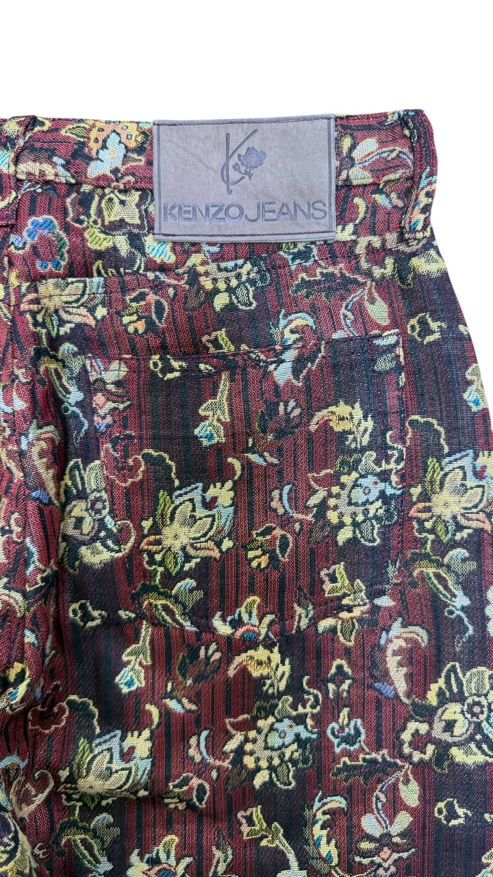 Kenzo vintage floral tapestry pattern trousers