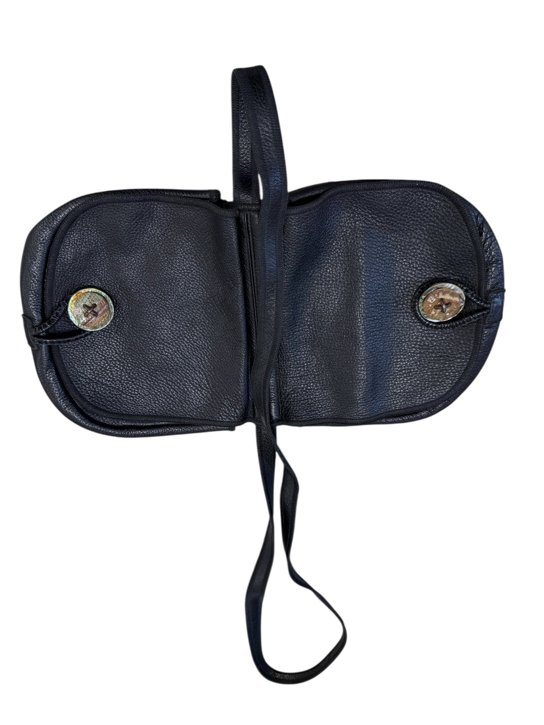 FENDI SAS 1970s Black Leather Crossbody Bag