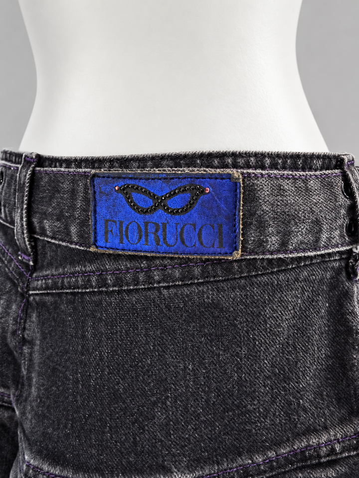 Fiorucci belted pleated denim mini skirt