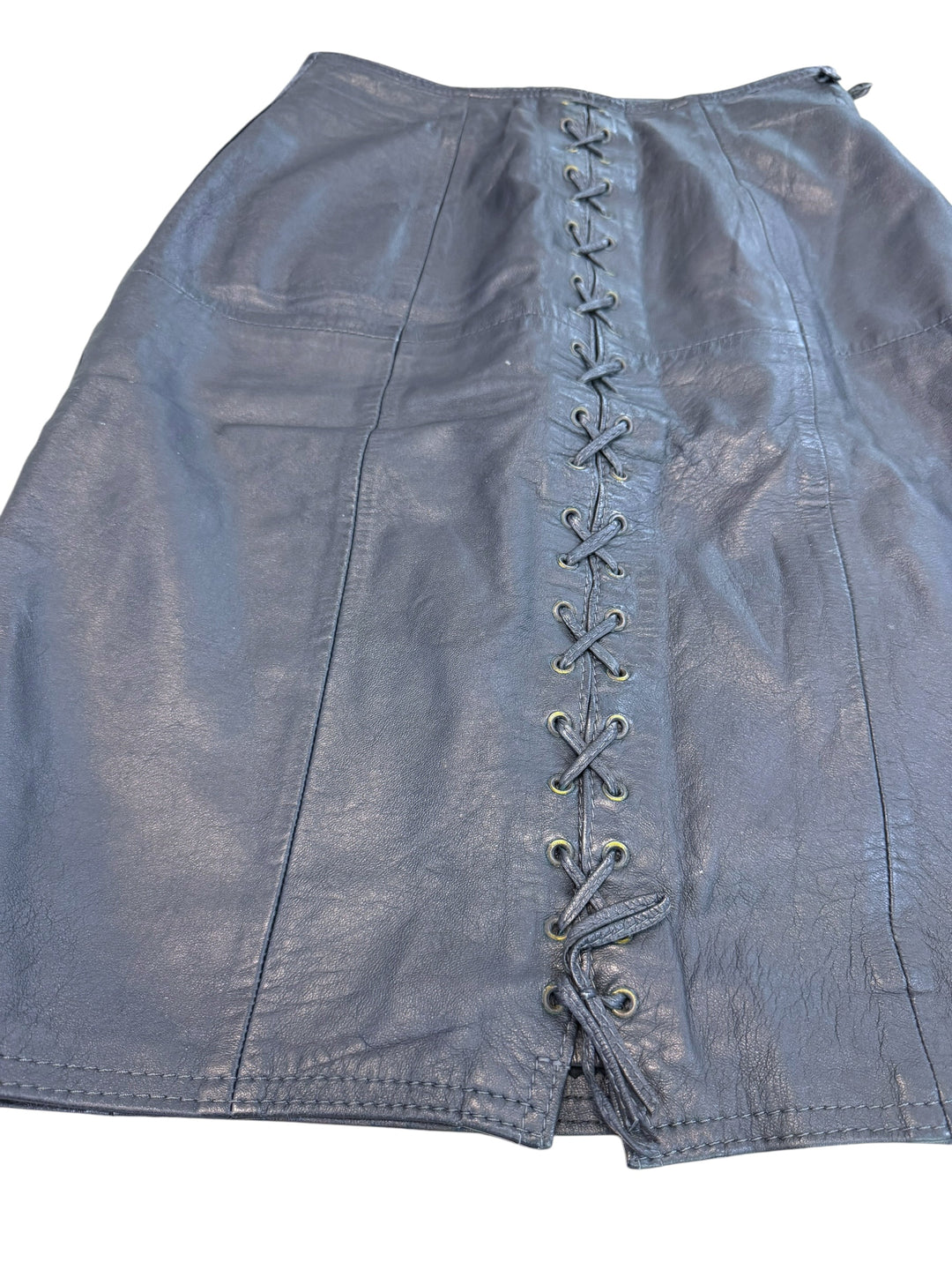 Les Copains lace-up leather skirt