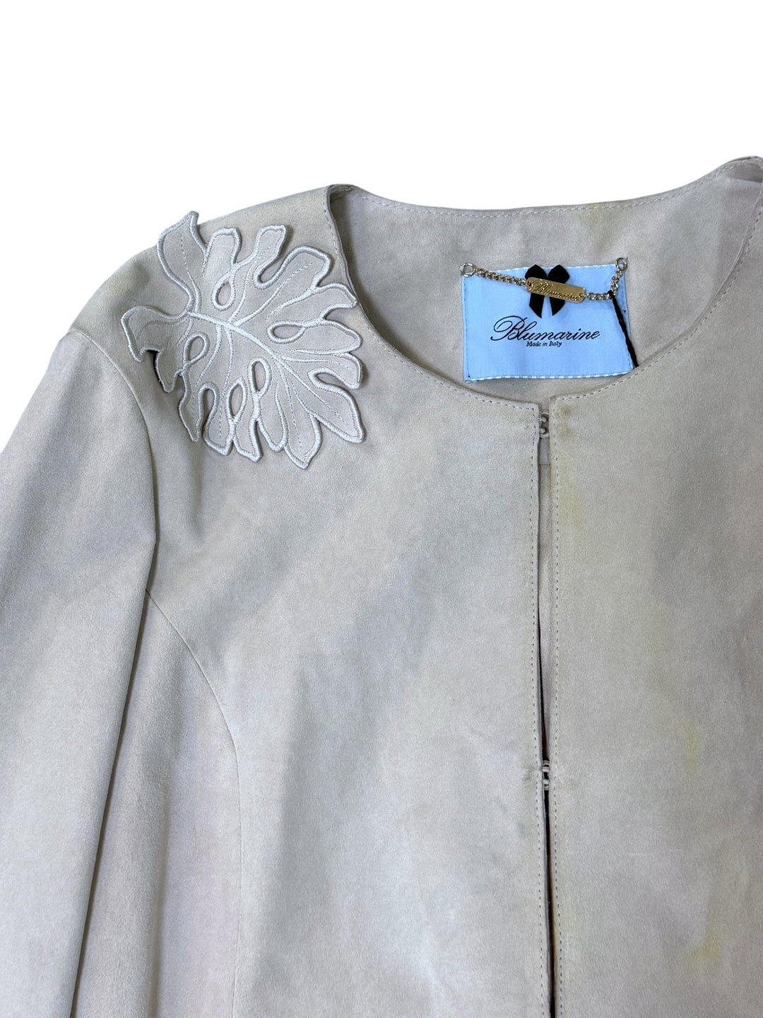 Blumarine suede leather jacket beige IT 40