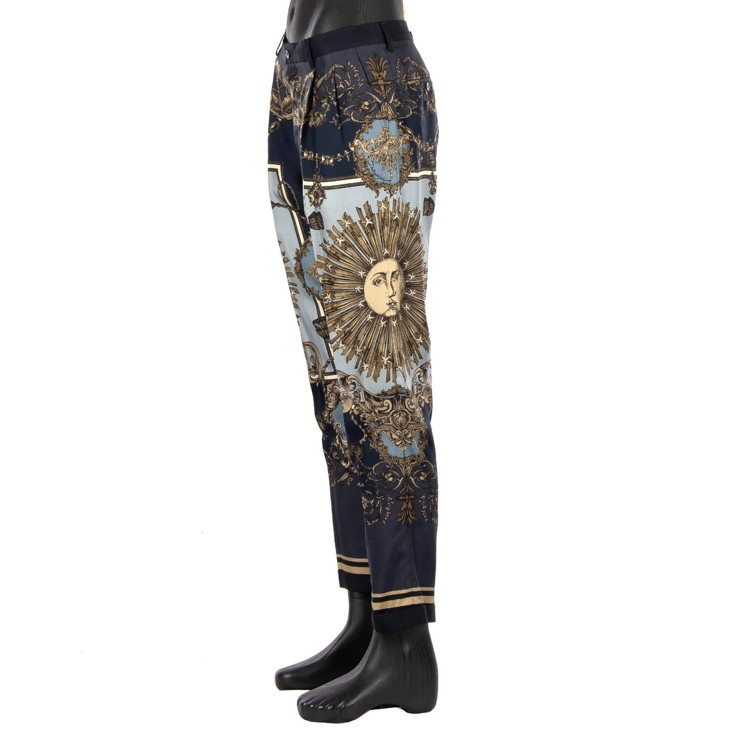 Dolce&Gabbana Baroque Zodiac Sun Silk Vest & Pants Set Medium