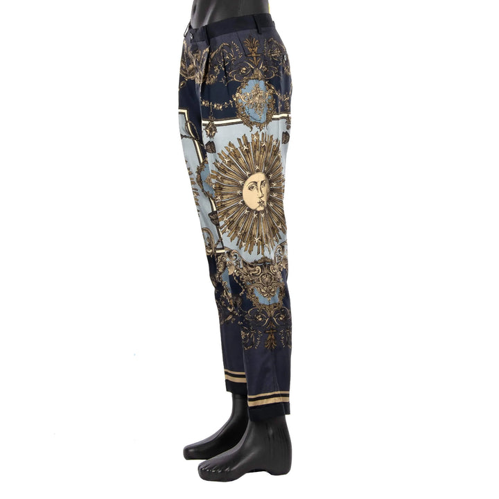 Dolce&Gabbana Baroque Zodiac Sun Silk Vest & Pants Set Medium