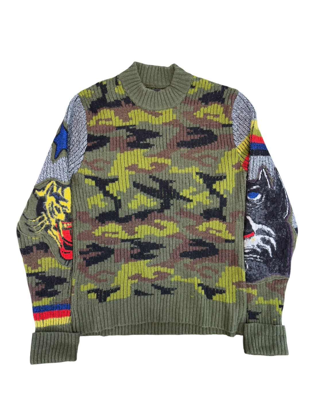 Diesel archive camouflage patchwork wool sweater