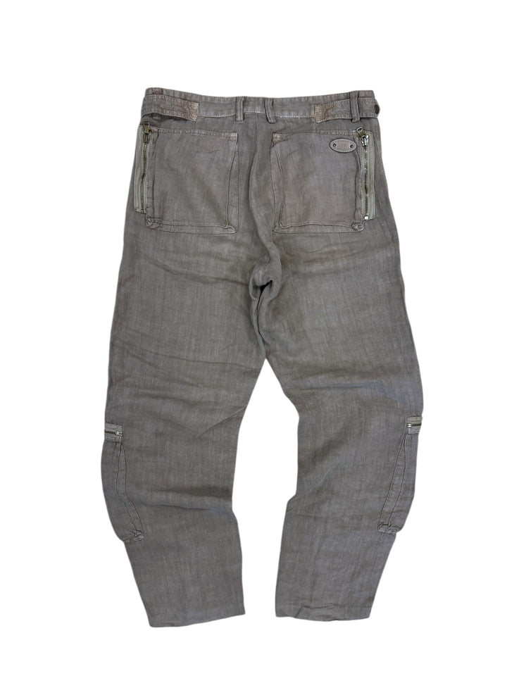 AW2004 Dolce & Gabbana Linen Multi Zips Cargo Pants (M|38)