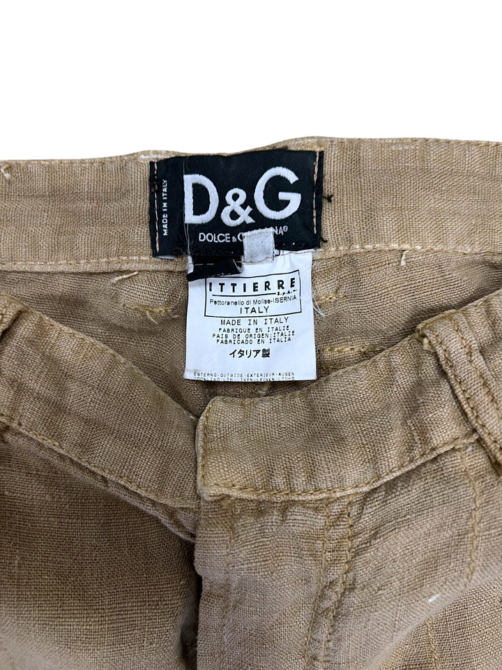 AW2004 Dolce & Gabbana Linen Multi Zips Cargo Pants (M|38)
