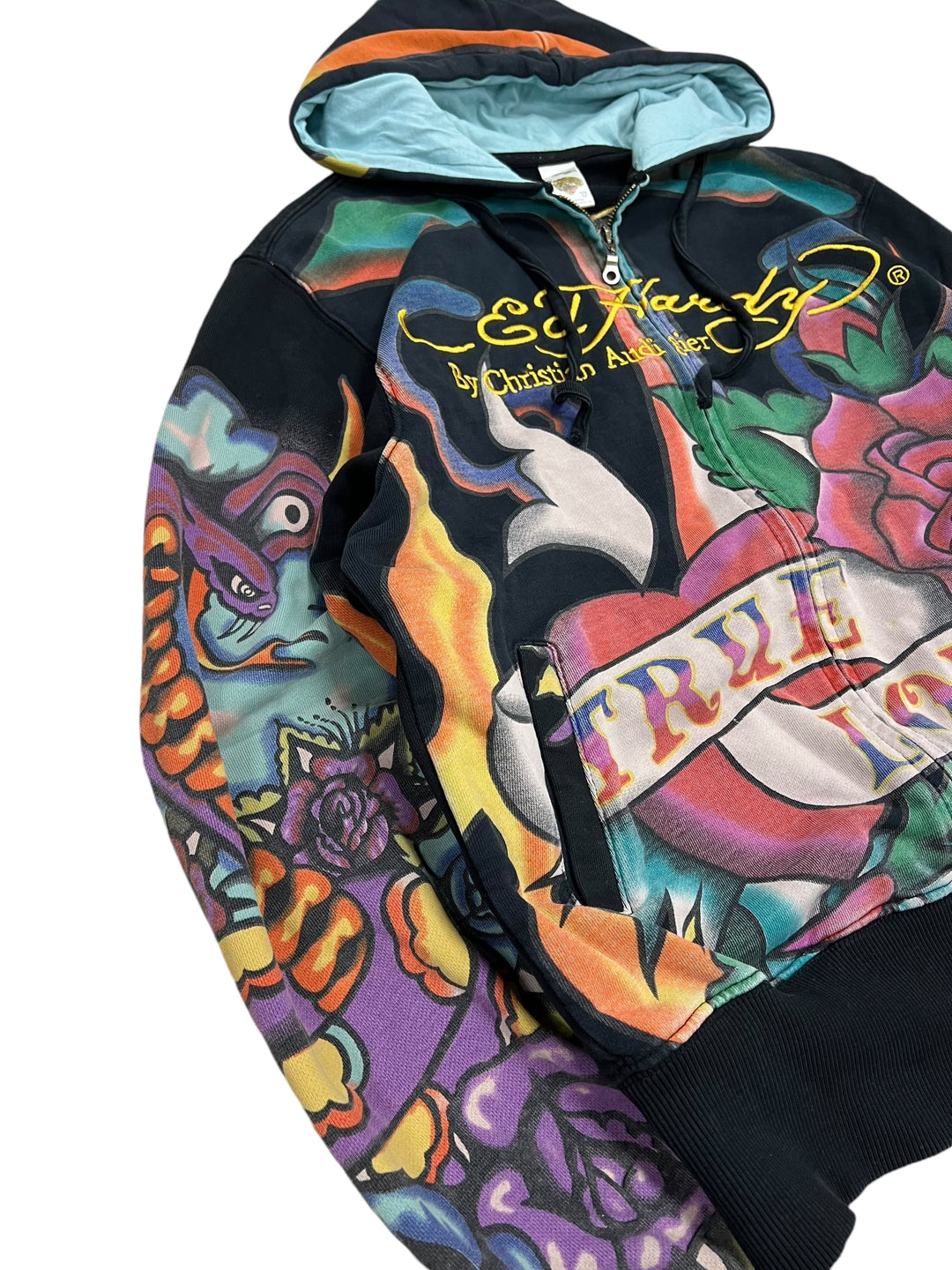 Ed hardy by Christian Audigier y2k rare hooded jacket Women's Medium