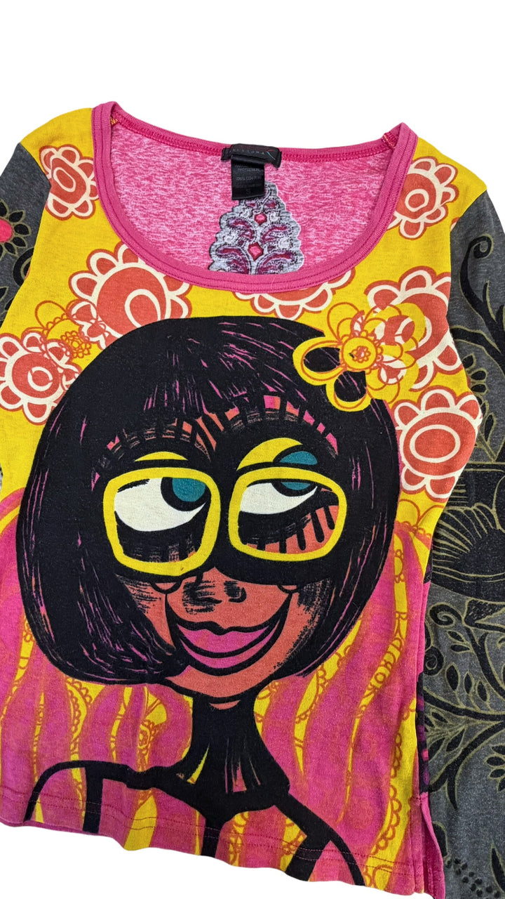 Custo Barcelona illustrated long sleeve top