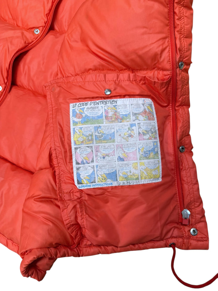 MONCLER Grenoble 1980s Down Vest in Bright Coral Red