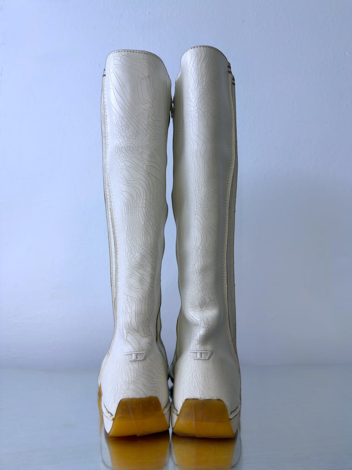 Archive Diesel Soleil cracked paint leather boots eu39