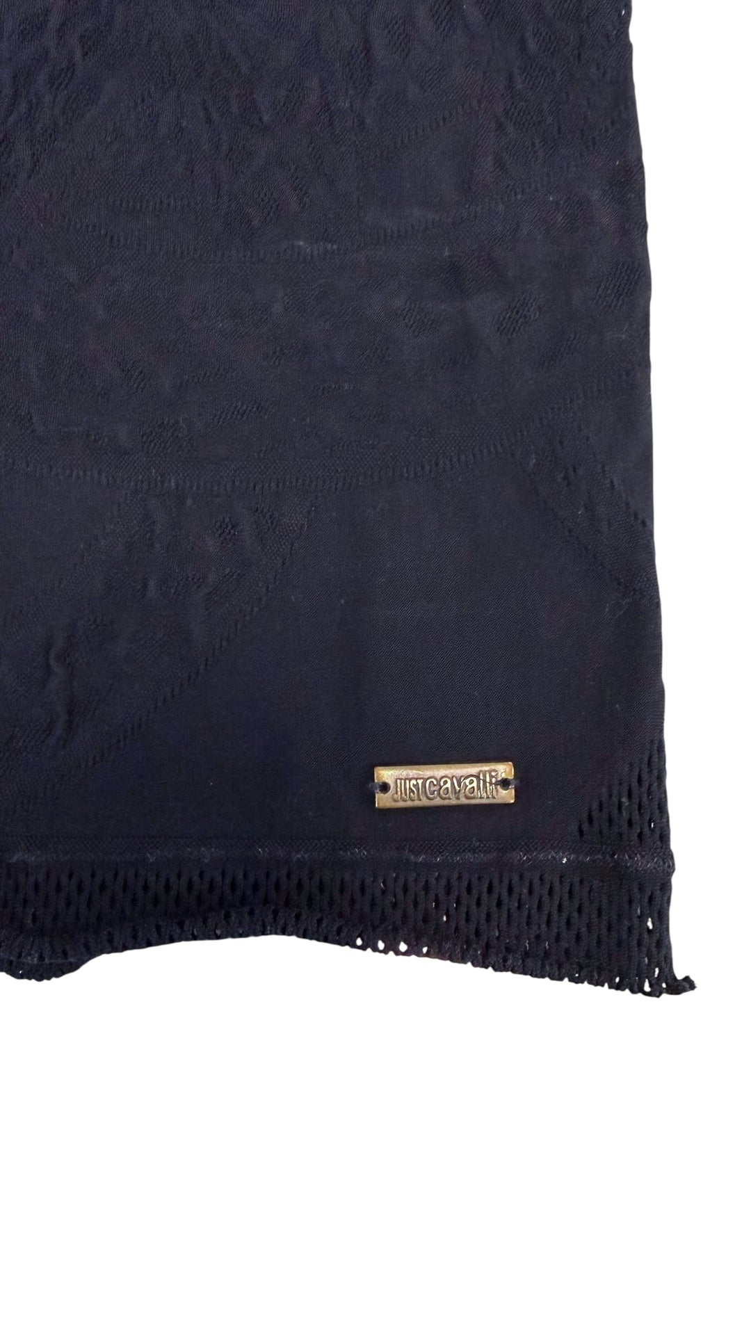 Just Cavalli mesh tank top with perforated/fishnet details