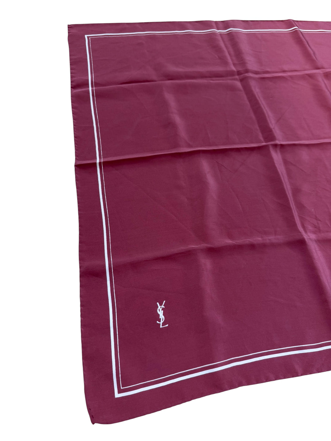 Vintage Yves Saint Laurent YSL silk scarf – burgundy monogram square scarf