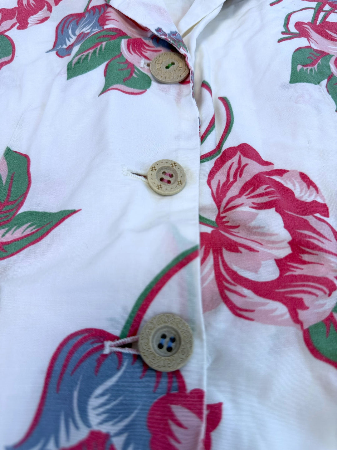 Marithé + François Girbaud floral cotton ramie blazer