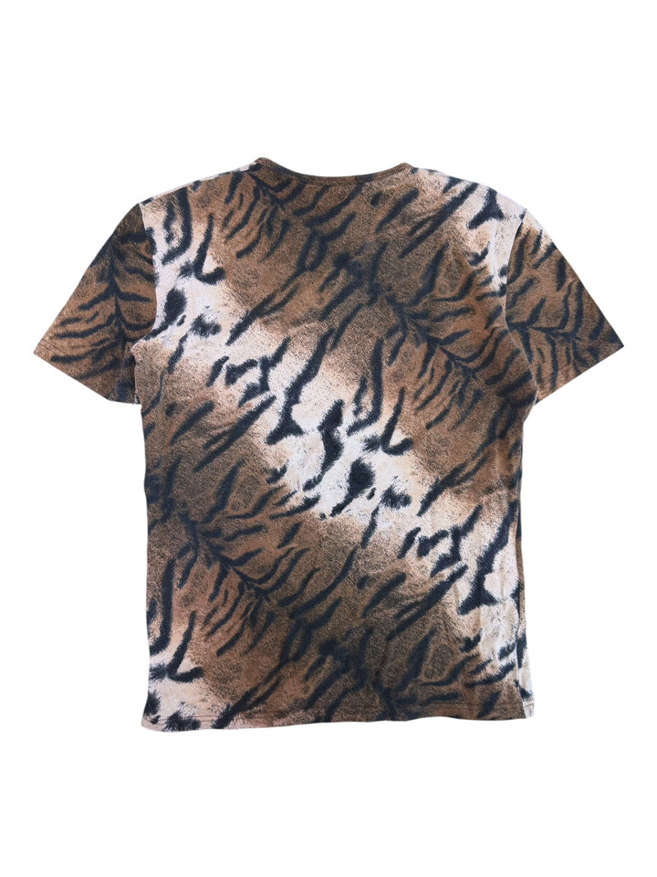 Roberto Cavalli tiger print stretch t-shirt – brown beige