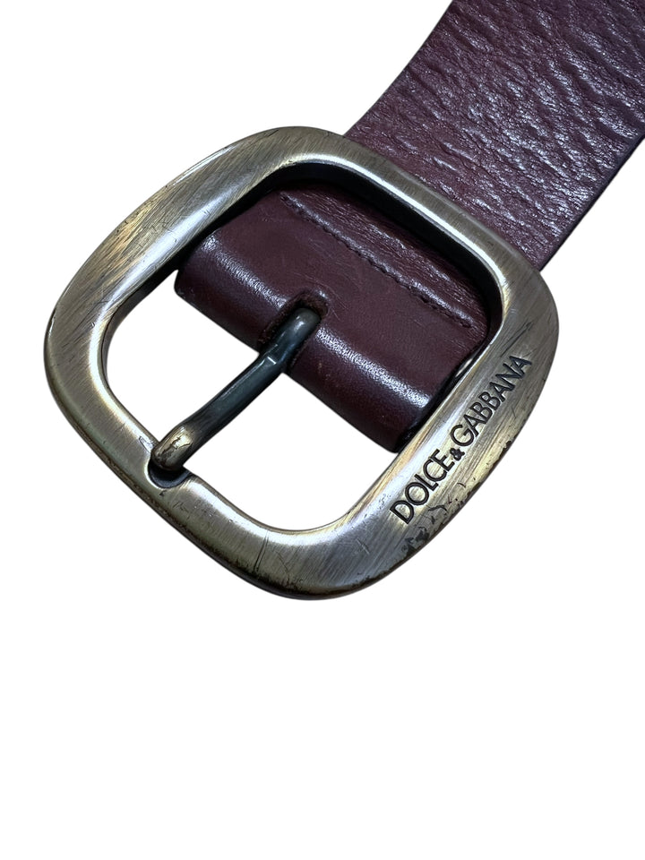 DOLCE&GABBANA Studded Logo Leather vintage belt