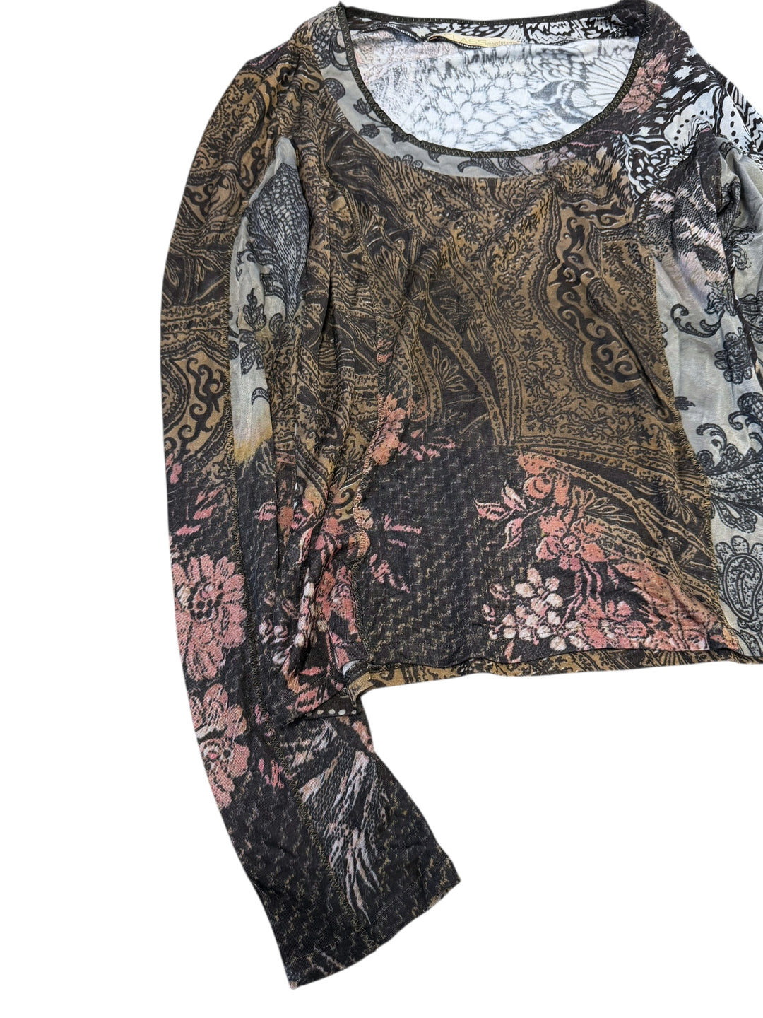 2000s Class Roberto Cavalli Baroque Mesh Top