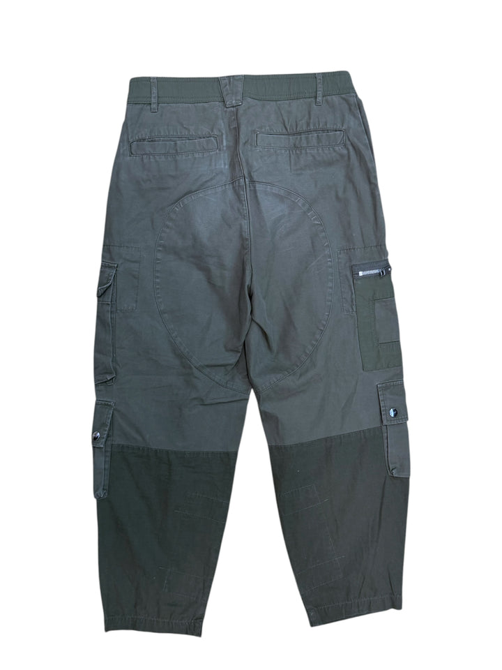 Diesel military multi-pocket cargo pants olive patchwork medium