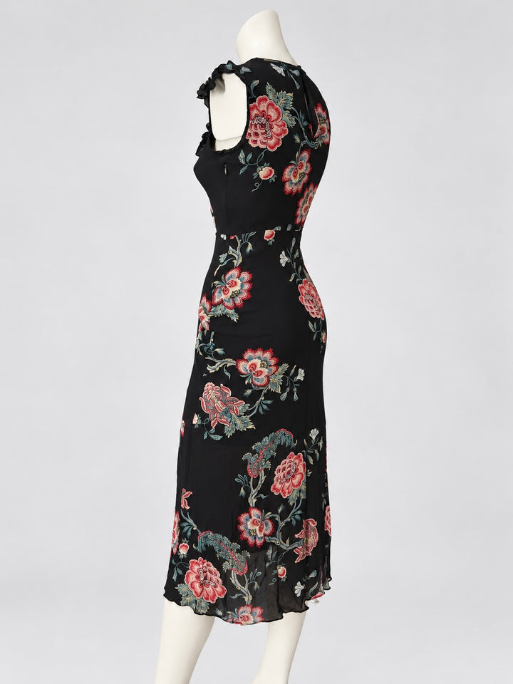 Pinko floral ruched midi dress