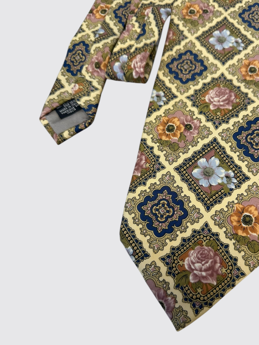 Kenzo Paris Baroque Floral Silk Tie (Made in Italy, 1990s)