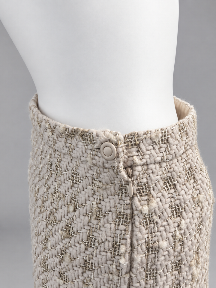 Blumarine metallic bouclé panelled midi skirt