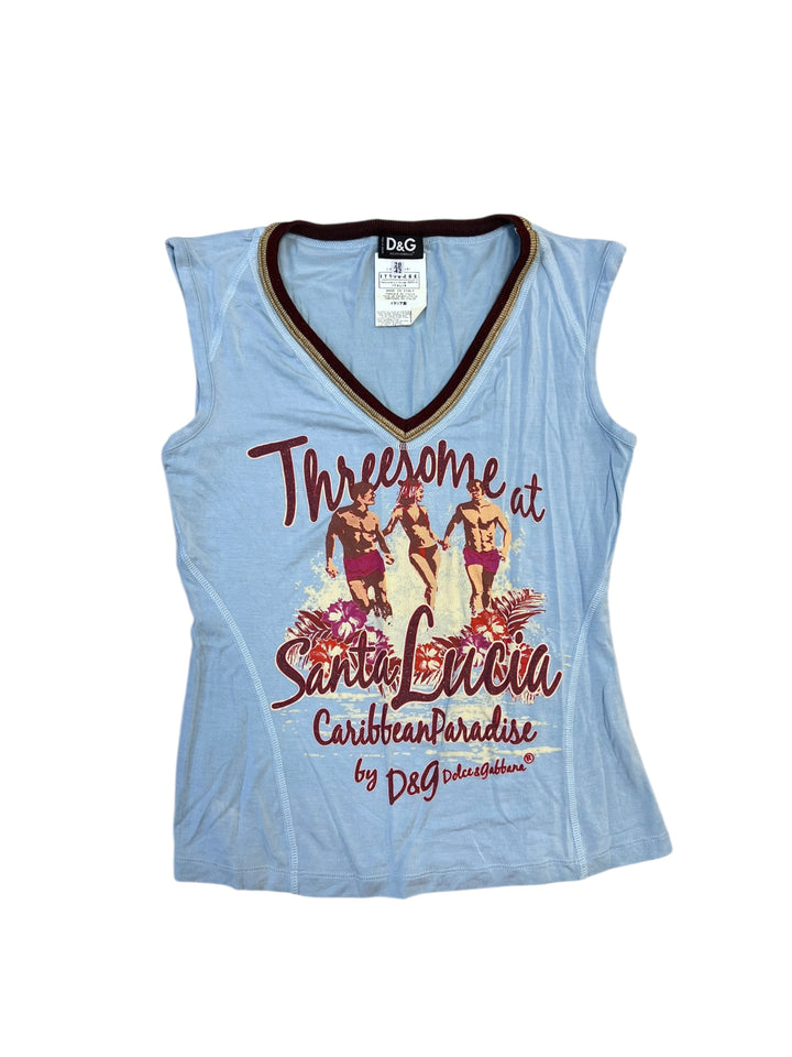 GABBANA ‘’threesome at Santa Lucia’’ vintage top women’s small