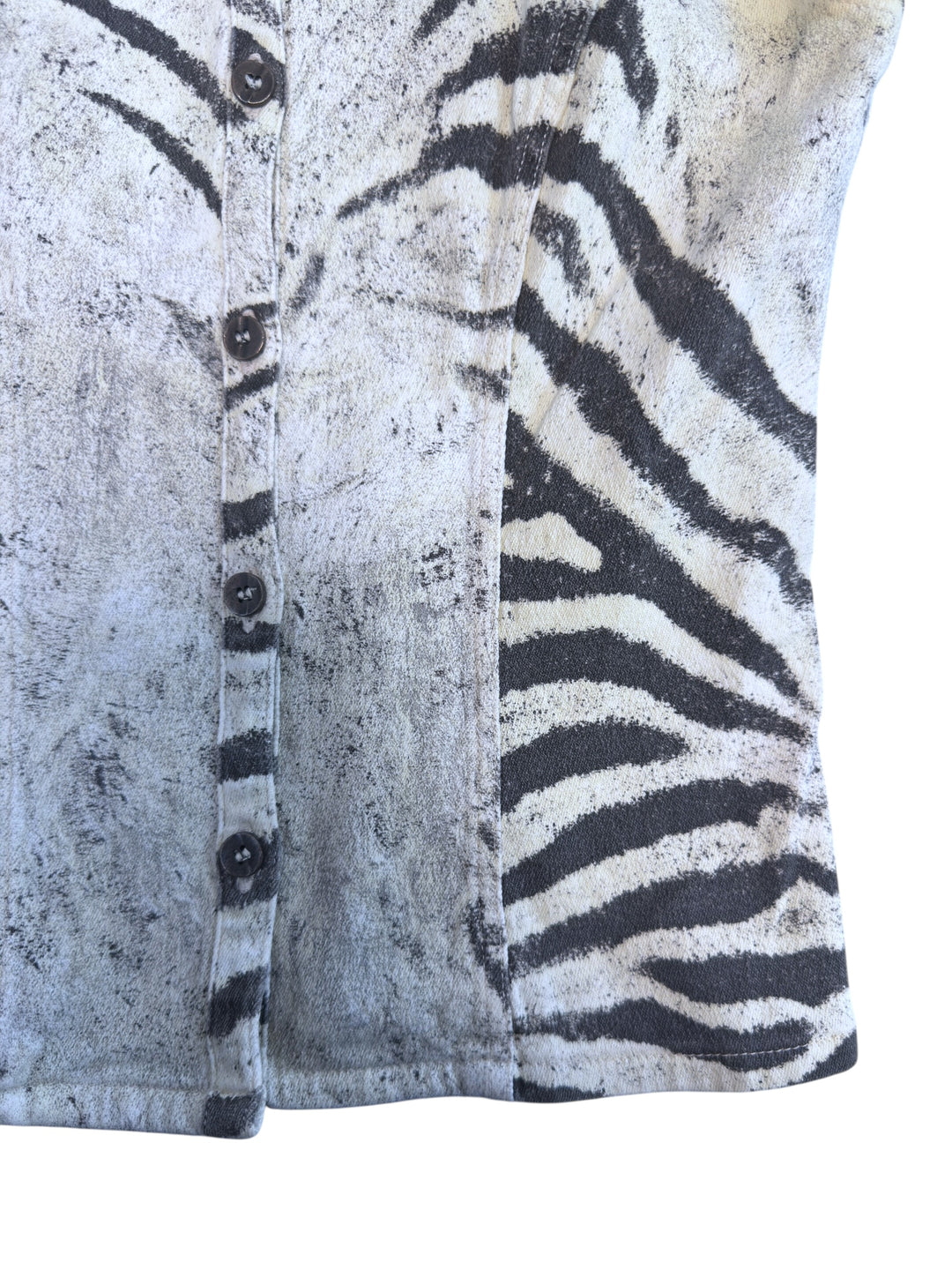 Roberto Cavalli SS1999 zebra print sleeveless shirt
