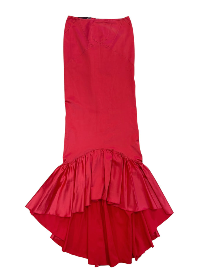 Just Cavalli red satin mermaid skirt