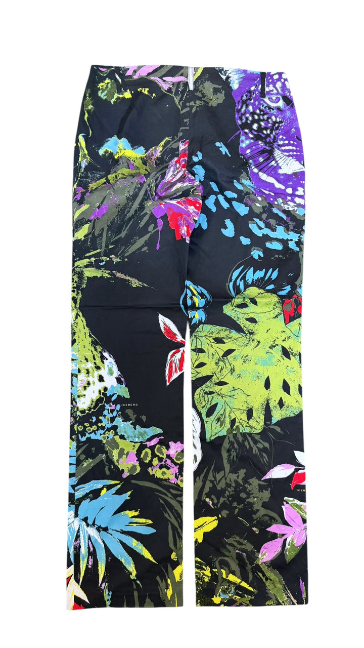 Iceberg tropical print straight leg trousers
