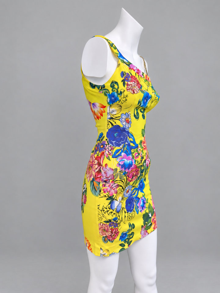 Versus Versace floral chain strap mini dress