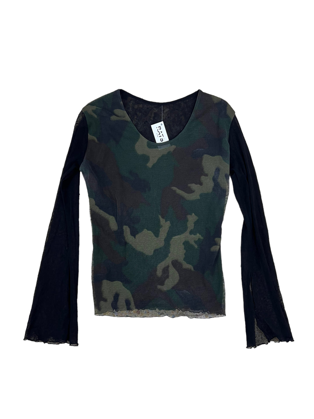 Y2k Camouflage Mesh Top Women’s Small