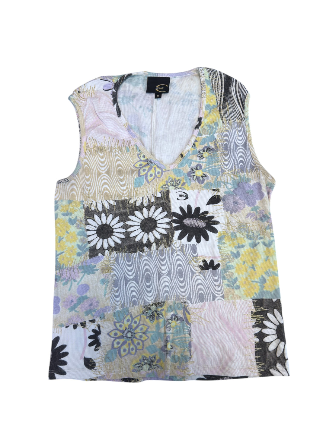 Just Cavalli 2000s patchwork floral sleeveless top