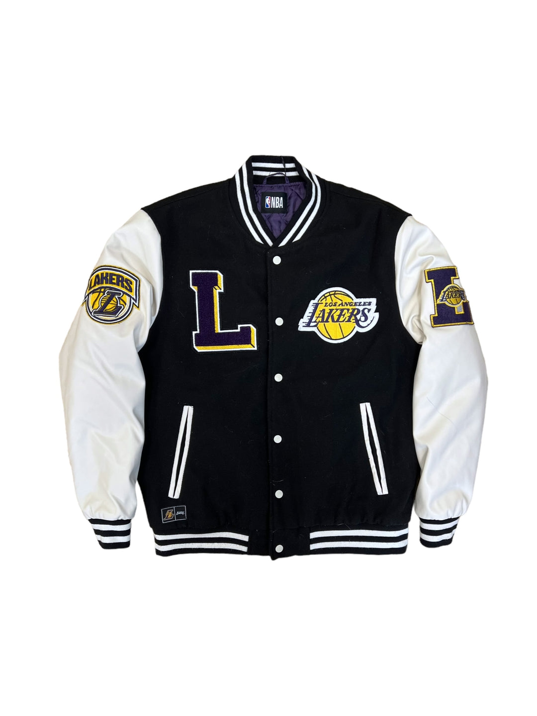 Lakers NBA Black & White Varsity Jacket Men’s large
