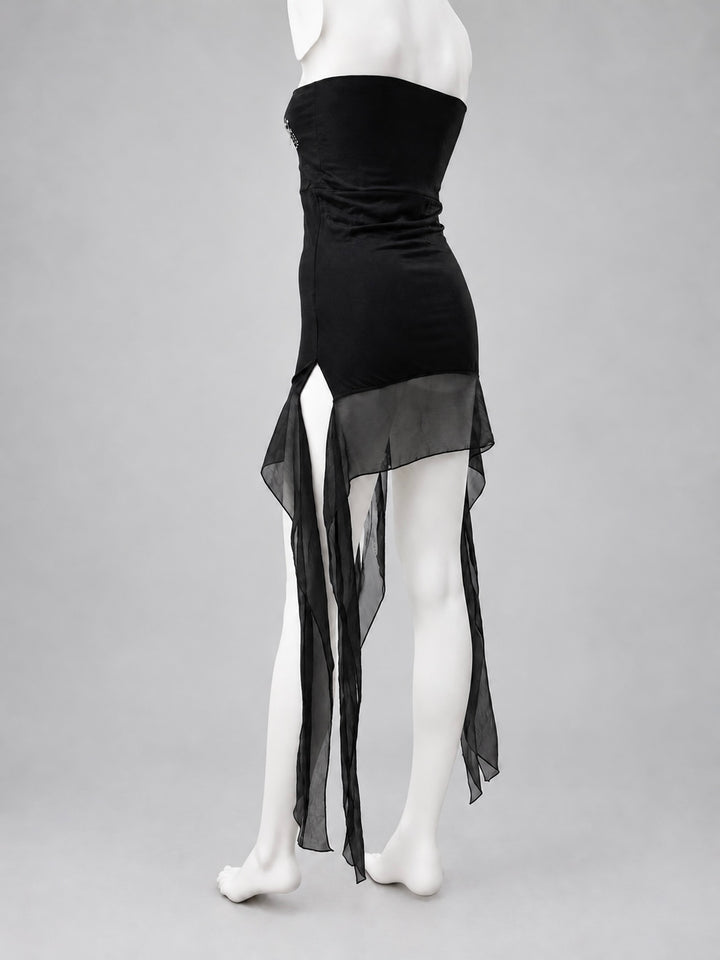 Denny Rose rhinestone asymmetric top