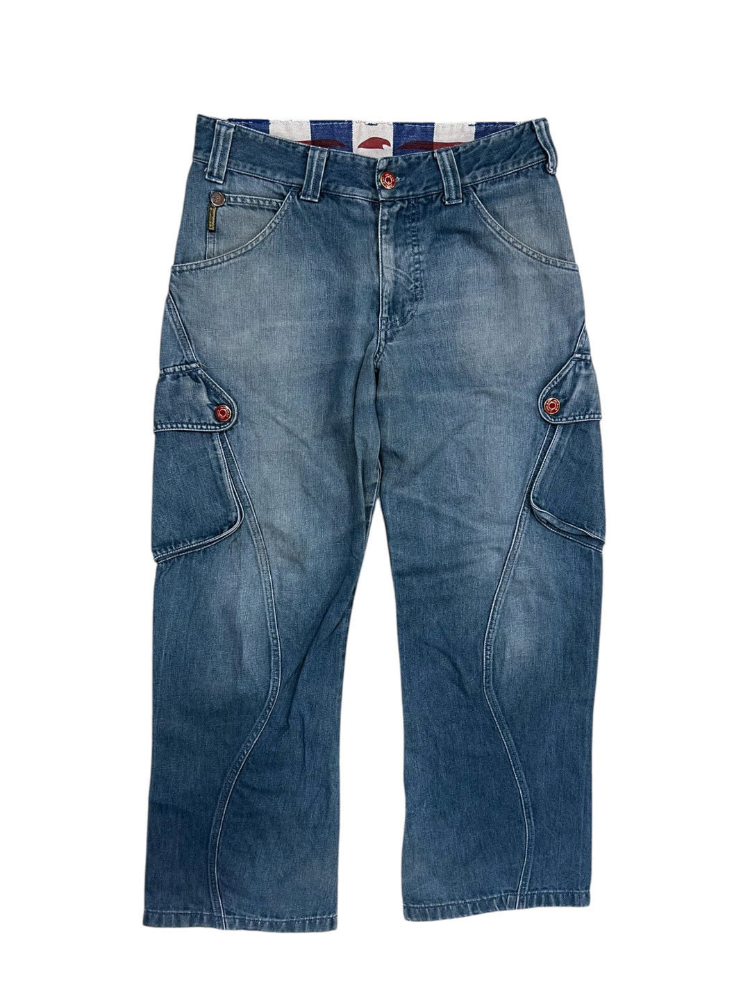 Rare 2000s Armani Jeans Hemp Inside Collection Cargo Denim Pants Medium