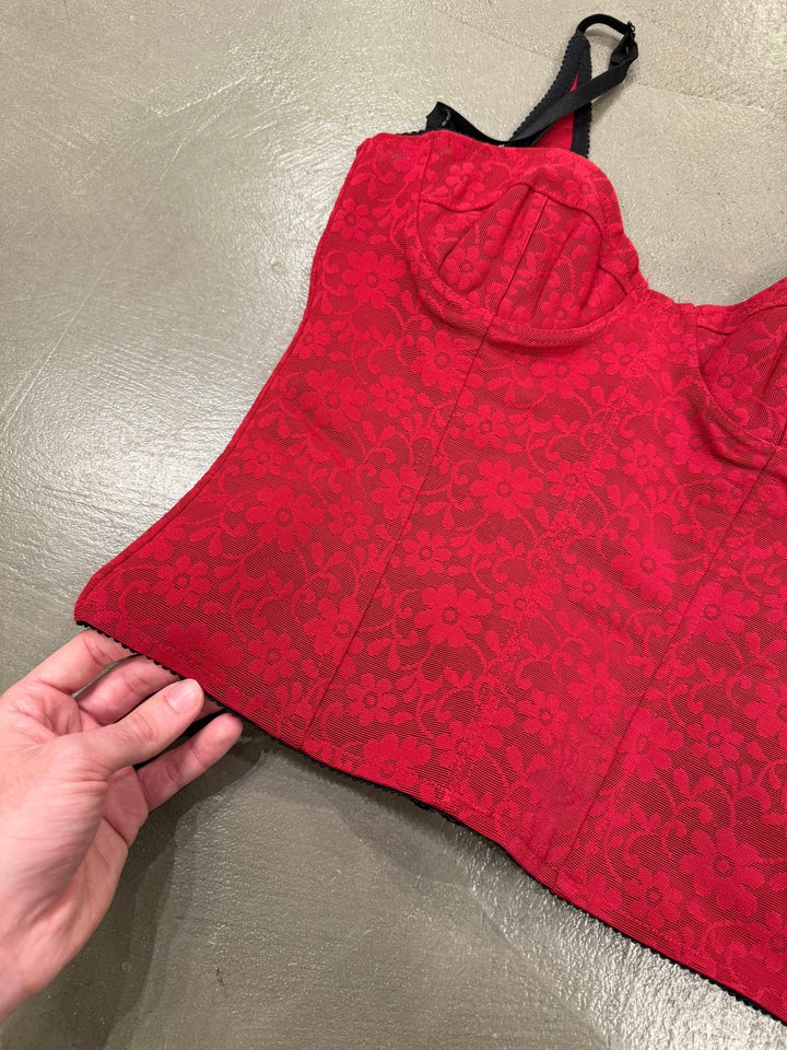 S/S 2003 Dolce & Gabbana Red Lace Bustier Corset