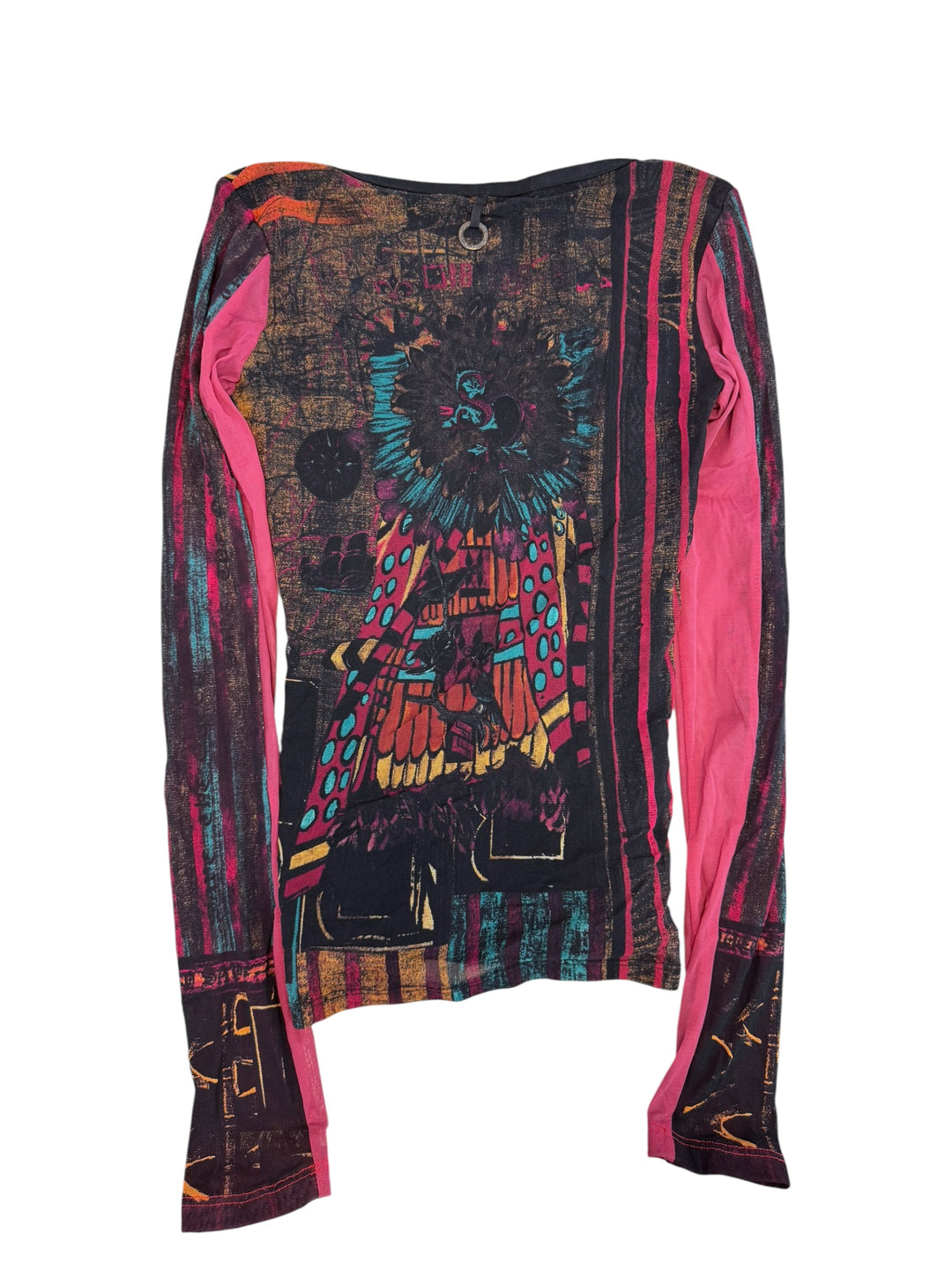 Save The Queen mesh graphic long sleeve top y2k fairy grunge small