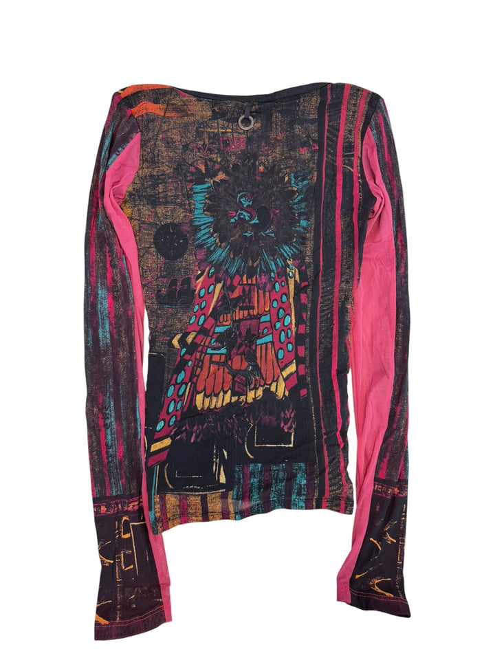 Save The Queen mesh graphic long sleeve top y2k fairy grunge small