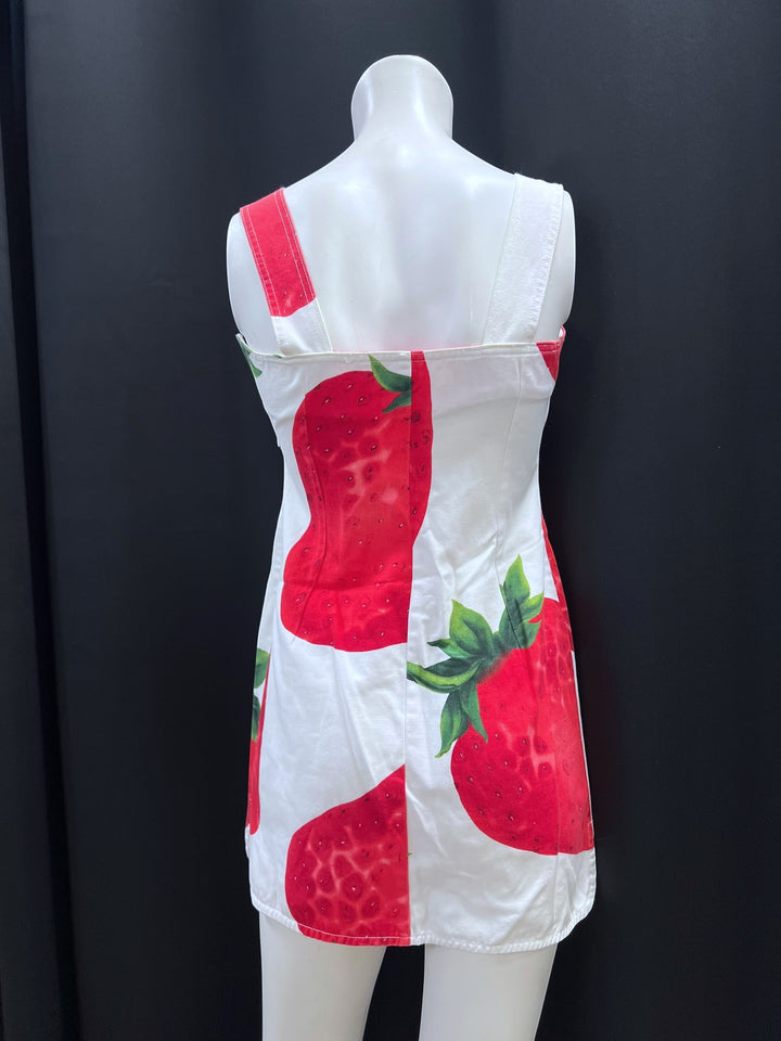 Dolce&Gabbana Vintage Strawberry Pinafore Mini Dress Extra Small