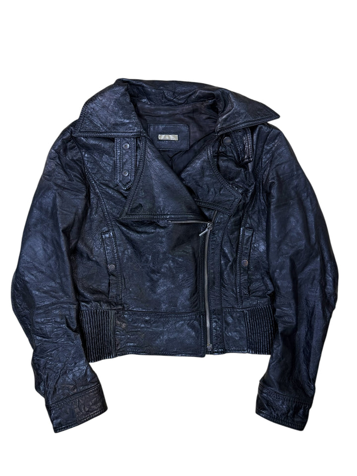 PINKO vintage cropped leather biker jacket
