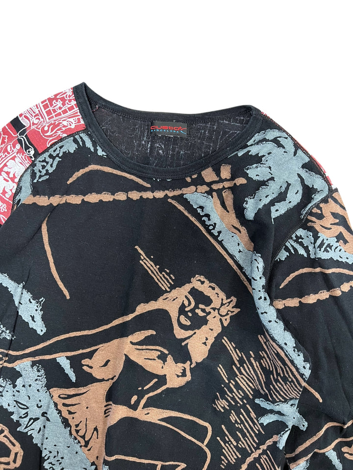 Custo Barcelona “Jungle Muse” Graphic Long Sleeve Top (M)