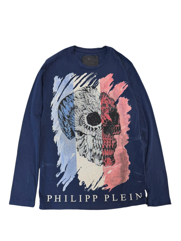 Philipp Plein Skull Rhinestone Long Sleeve Tee Medium